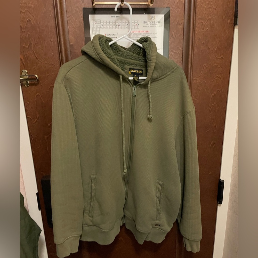 Stanley Men's Olive Zip-Up Sweater Size XL